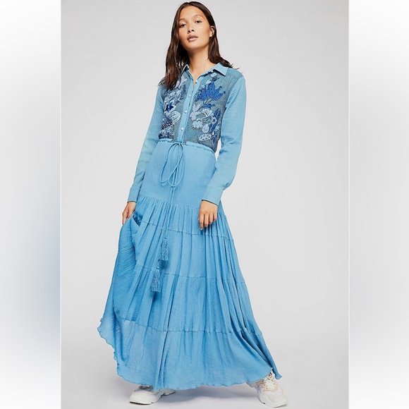 Free People Dresses & Skirts - Free People c Carolinak Natalie Floral Embroidered Maxi Dress